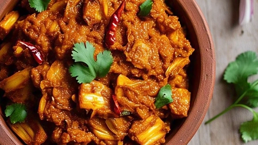 dry spicy jackfruit curry garnished with cilantro 3 edited
