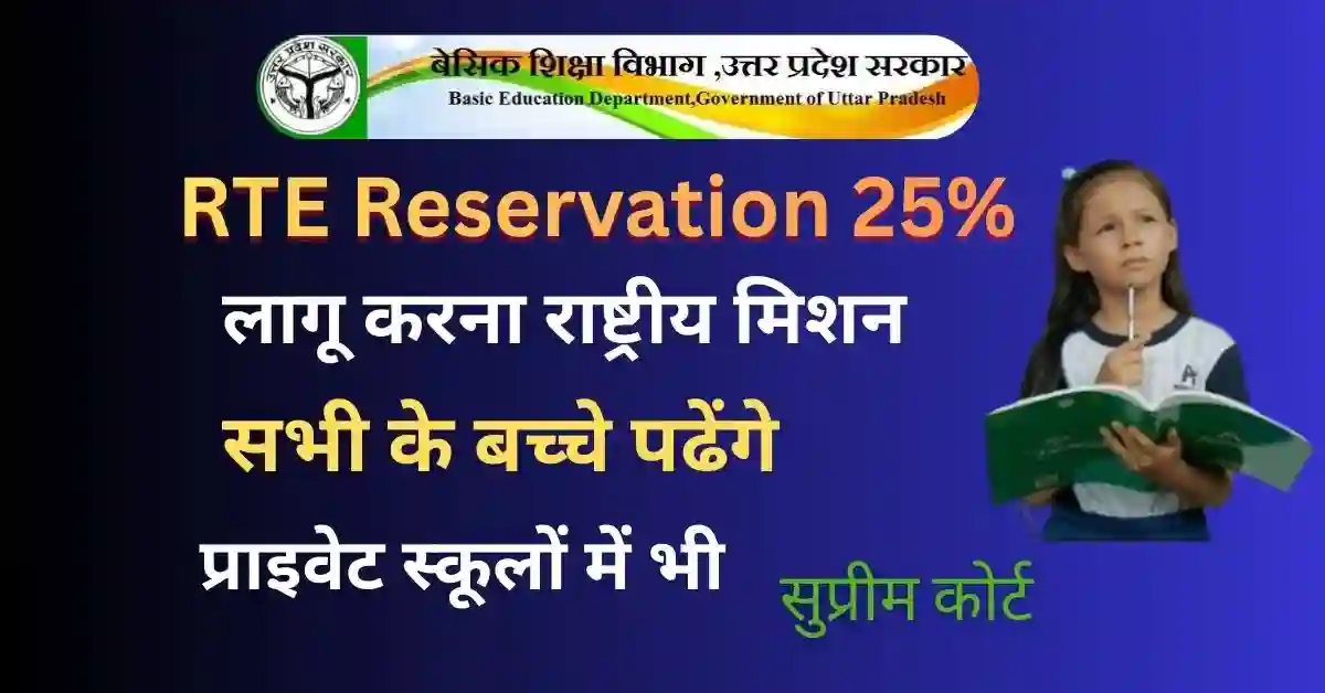 RTE Reservation 25%: The Supreme Court has declared the 25% RTE reservation as a national mission.